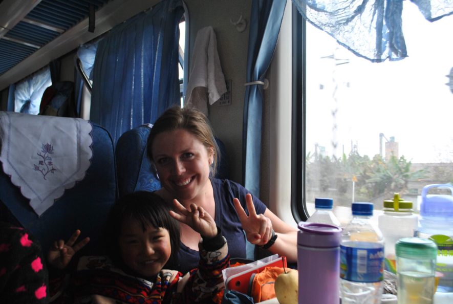 Some people are pretty keen to have their photo taken, especially if you're in it with them. On the train, China.