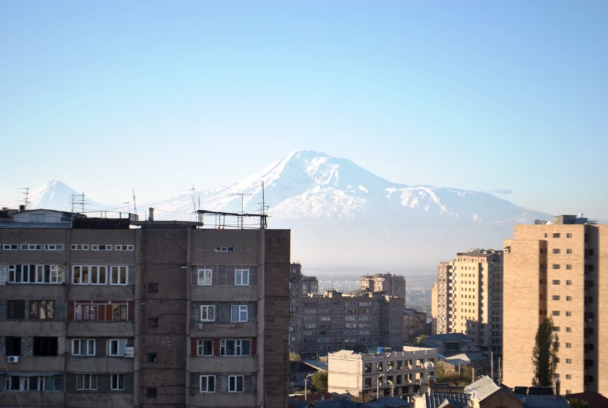 Time to continue west and seek out views of Mt. Ararat's western flank. Here's the view from Yerevan, Armenia.